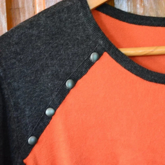 Orange and Grey Sweater with Rivet detail - Picture 2 of 7